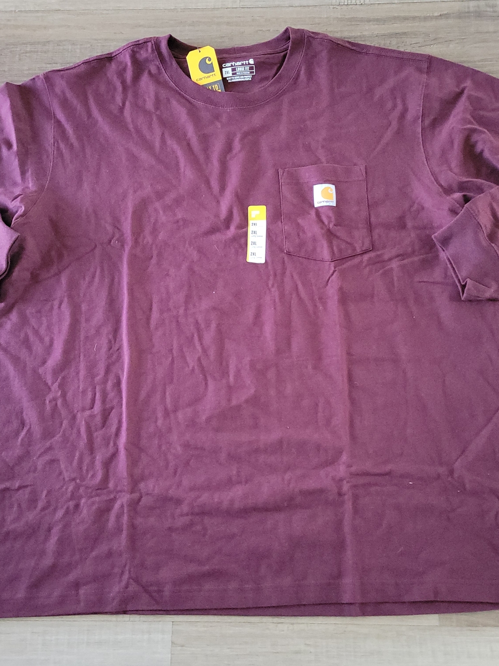 Carhartt Maroon Long Sleeve Pocket Tee